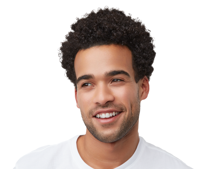 man smiling brightly